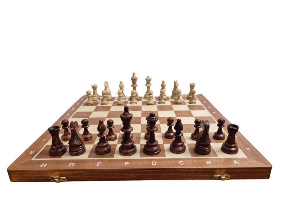 Drewniane Szachy Fornirowane 48x48 cm
