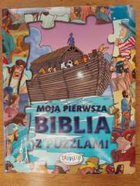 Moja pierwsza Biblia z puzzlami - piękna książka dla dzieci - stan BDB