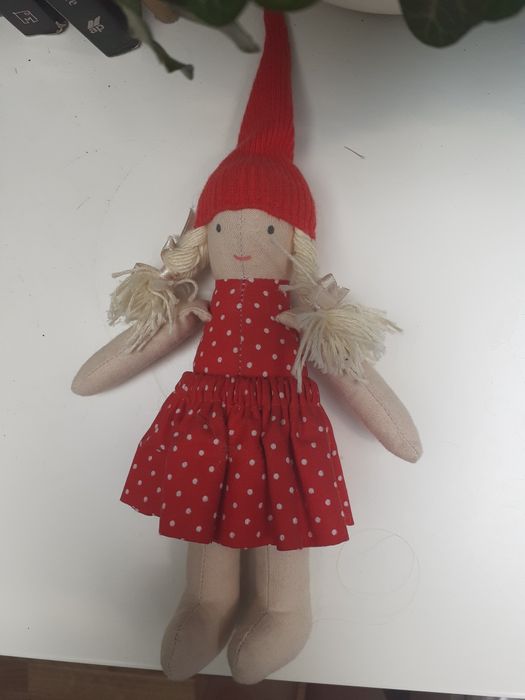 Krasnalka szyta na zamowienie z blueandwhite w stylu maileg