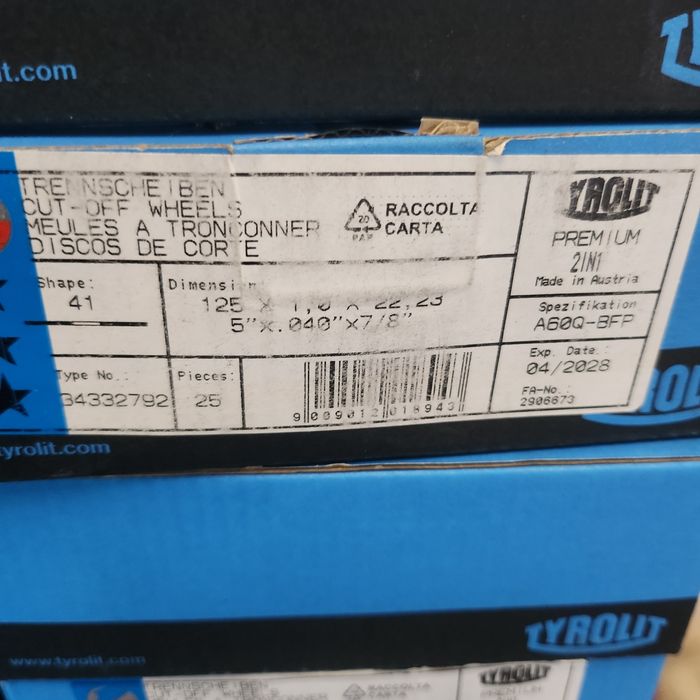 Tarcze 125*1mm A60Q-BFP 25sz