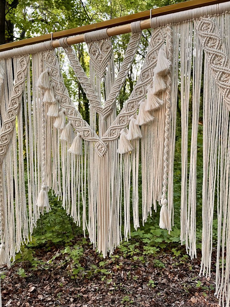Ścianka ślubna 190cm x 190cm boho makrama