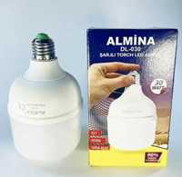 Енергозберігаюча LED лампа з будованим   Акамулятором  ALMINA 30W