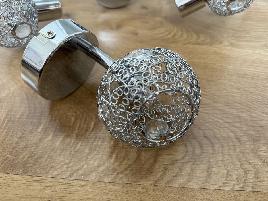 Żyrandol i kinkiet glamour srebrny