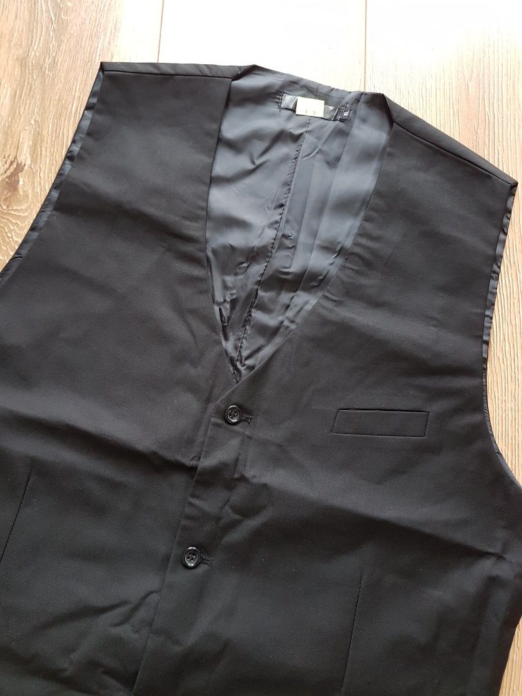 XL Kamizelka męska czarna elegancka garniturowa