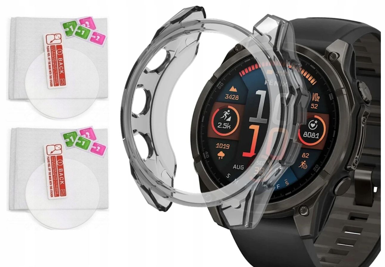 Zestaw Ochronny 2 X Szkło Hartowane 9H + Etui do Garmin Fenix 8 51mm