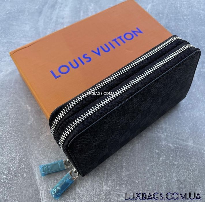 Мужской кошелек Louis Vuitton на две молнии гаманець чоловічий