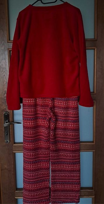 Czerwona zimowa  "pluszowa" piżama damska  S