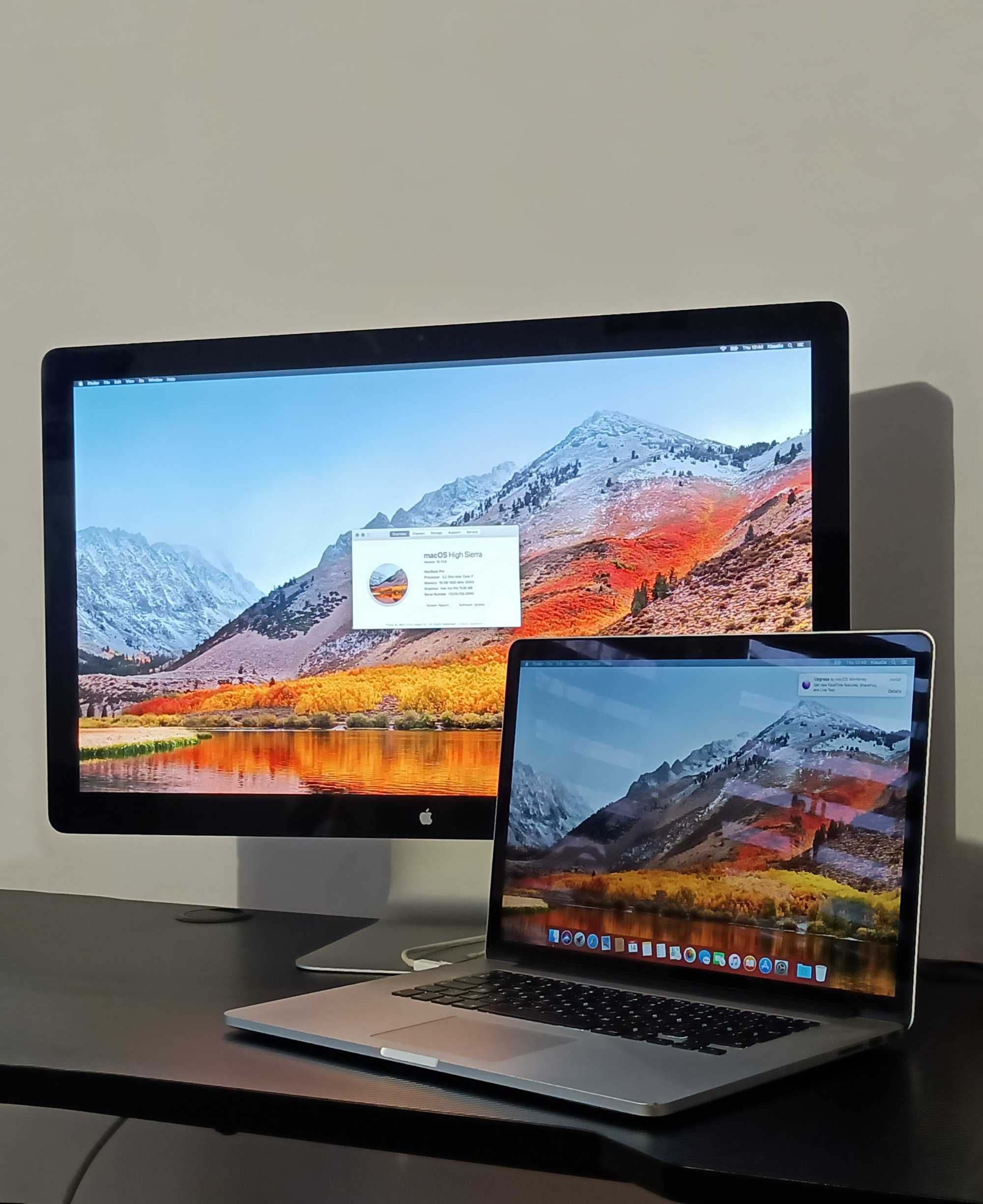 Macbook pro a1398 16/512gb 15'4" i monitor Apple Thunderbolt 27"