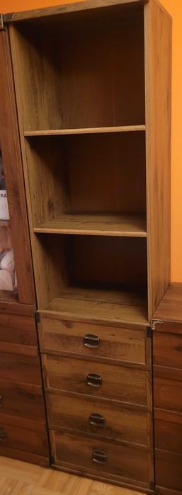 Regał Indiana z szufladami (Black Red White)