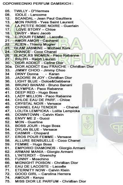 Francuskie Perfumy Lane Nalewane Inspirowane 30ml