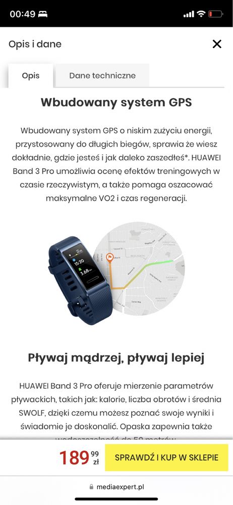 Huawei 3 PRO - smartband smartwatch, uzywany granatowy, sprawny, GPS