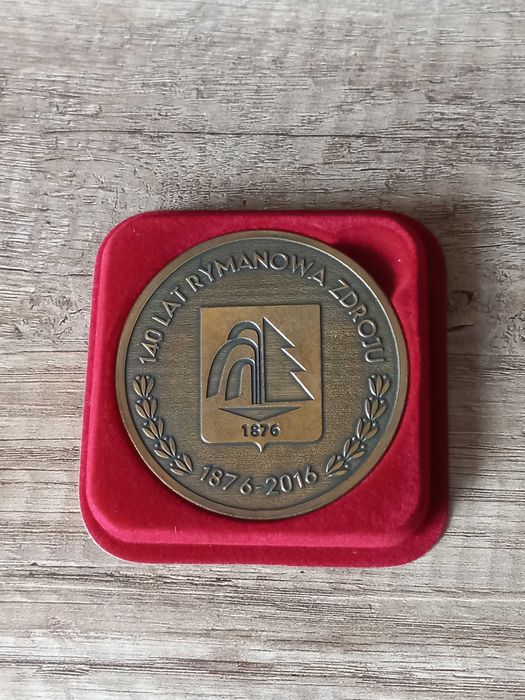 Herb miasta Rymanów medal nowy w etui okolicznościowy