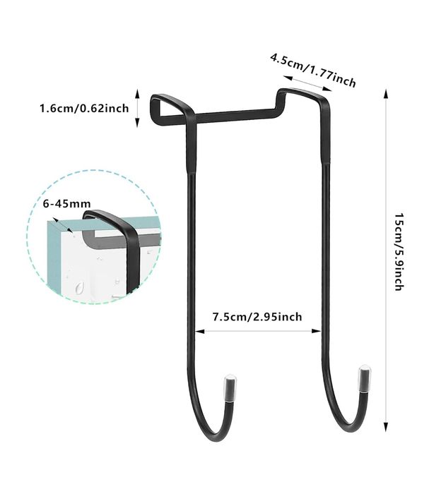 Wieszak na Ręczniki Haczyki na Drzwi Zestaw 2 Sztuki
