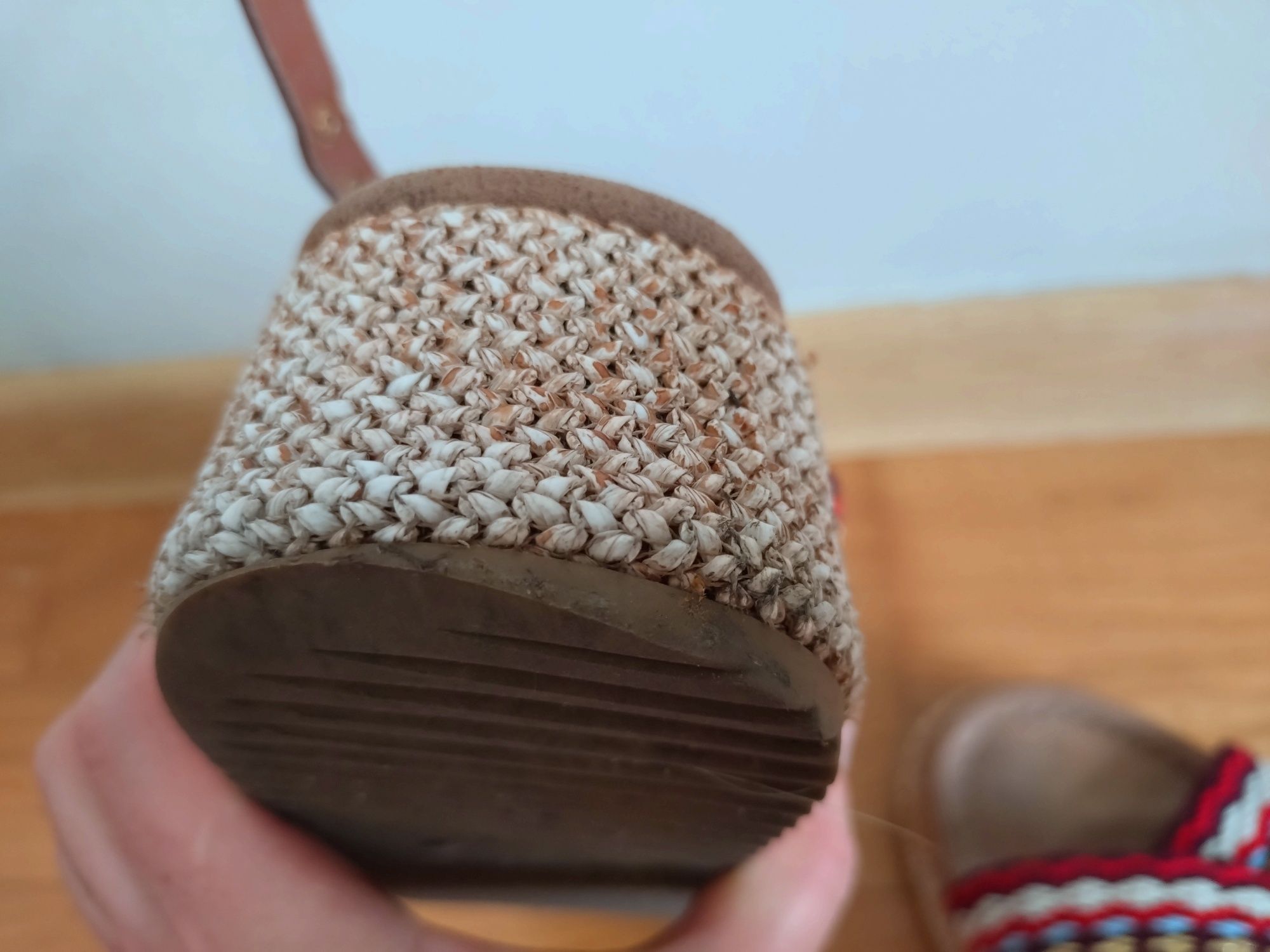 Sandałki Boho Wrangler 36 espadryle skóra naturalna platforma  koturna