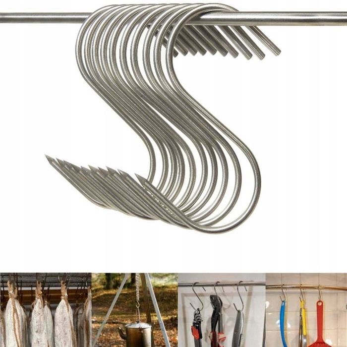 10 szt Haczyki do wędzenia 11cm haki wędzarnicze