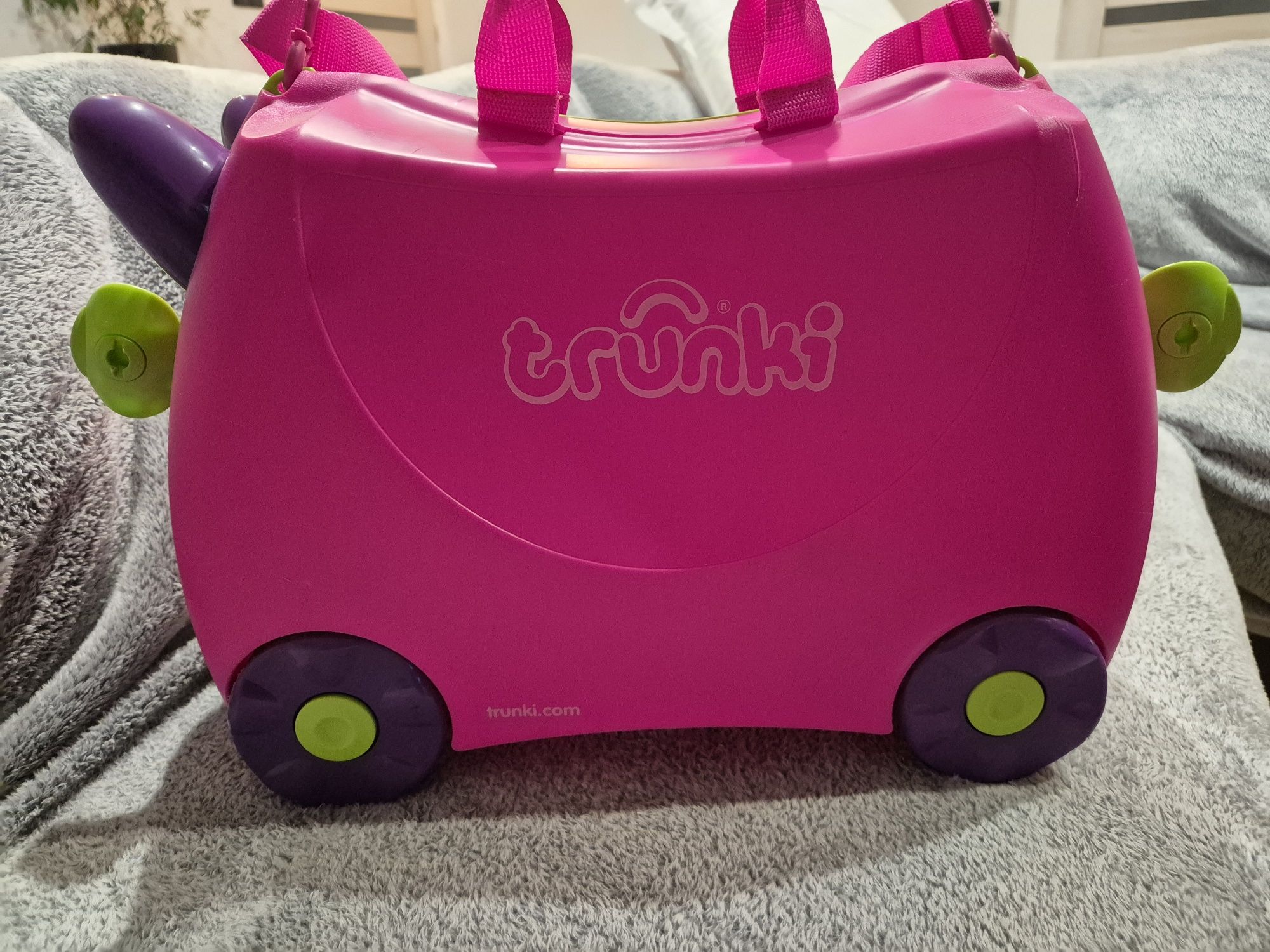 Walizka dziecięca podróżna jezdna TRUNKI różowa