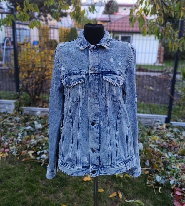 Elegancka bawełniana kurtka metalic jeansowa unisex 100% bawełna R.L