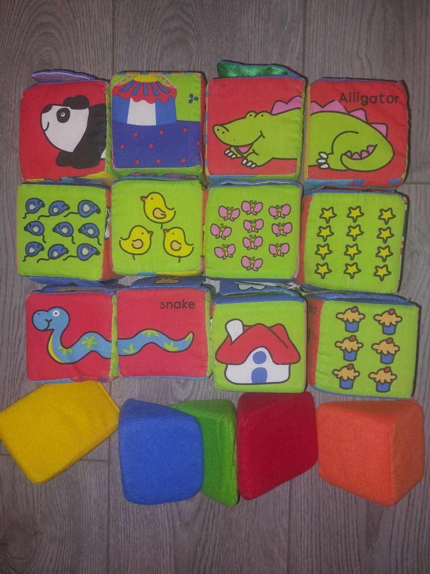 Развивающие игрушки Мягкие кубики. 12 штук