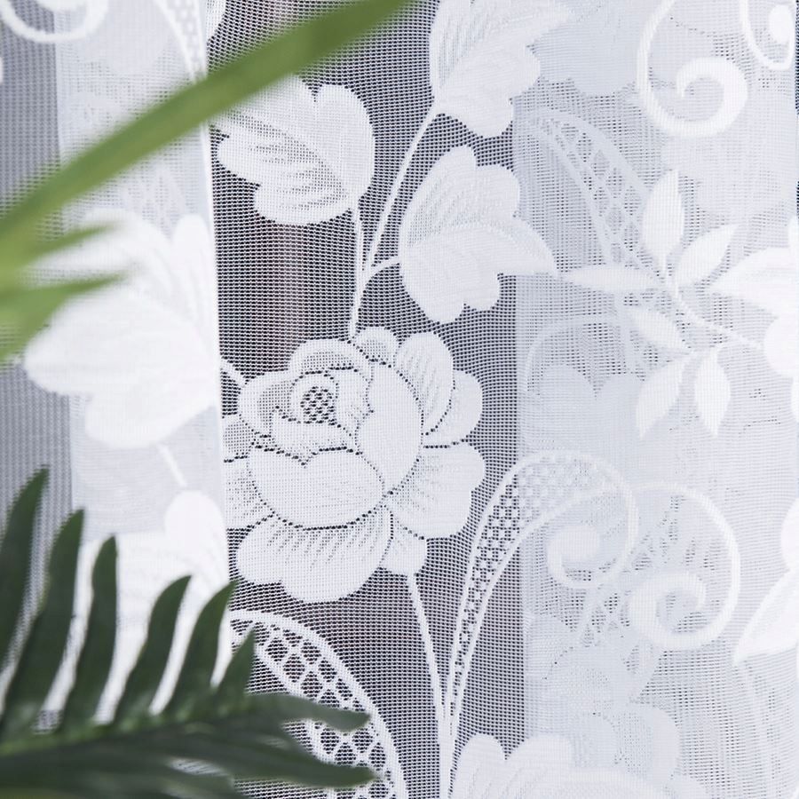 Firanka żakardowa 023006 z taśmą wys 215x400 biała