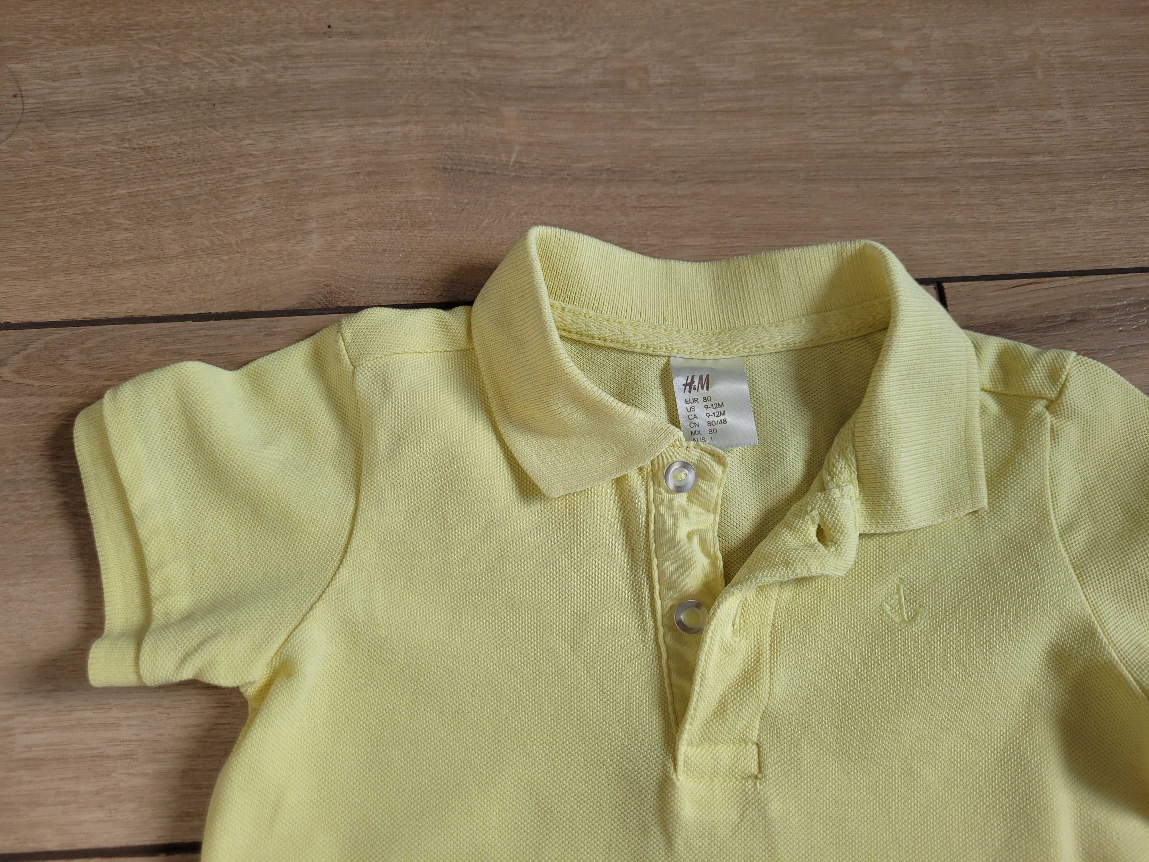 2pak koszulek Polo H&M 80 9-12 niemowlęce chłopięce lato 2szt