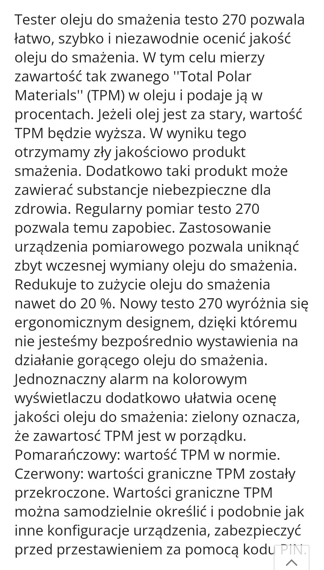 Tester oleju spożywczego