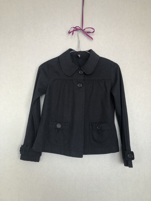 Marynarka, żakiet, czarny w kropki, bawełna, rozmiar 140