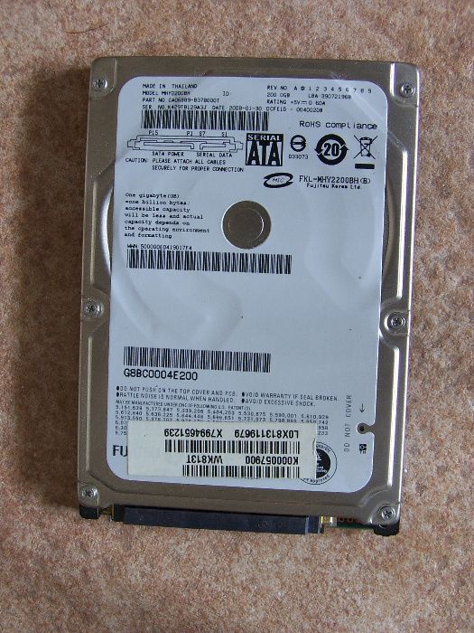 Disco rígido 2.5" 200GB Fujitsu MHY2200BH para portátil SATA HDD