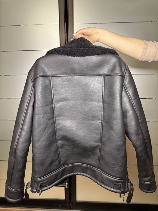 Дуже тепла чорна дублянка Авіатор (Куртка Пілот).