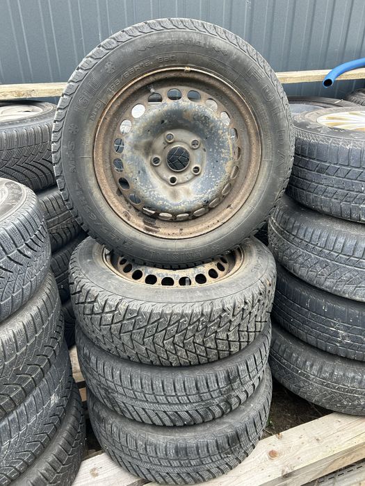 Felgi stalowe 15 z oponami zima 5x112 Audi VW