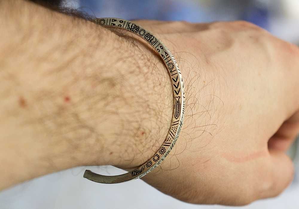 Pulseira de aço masculina - Fecho de ajuste