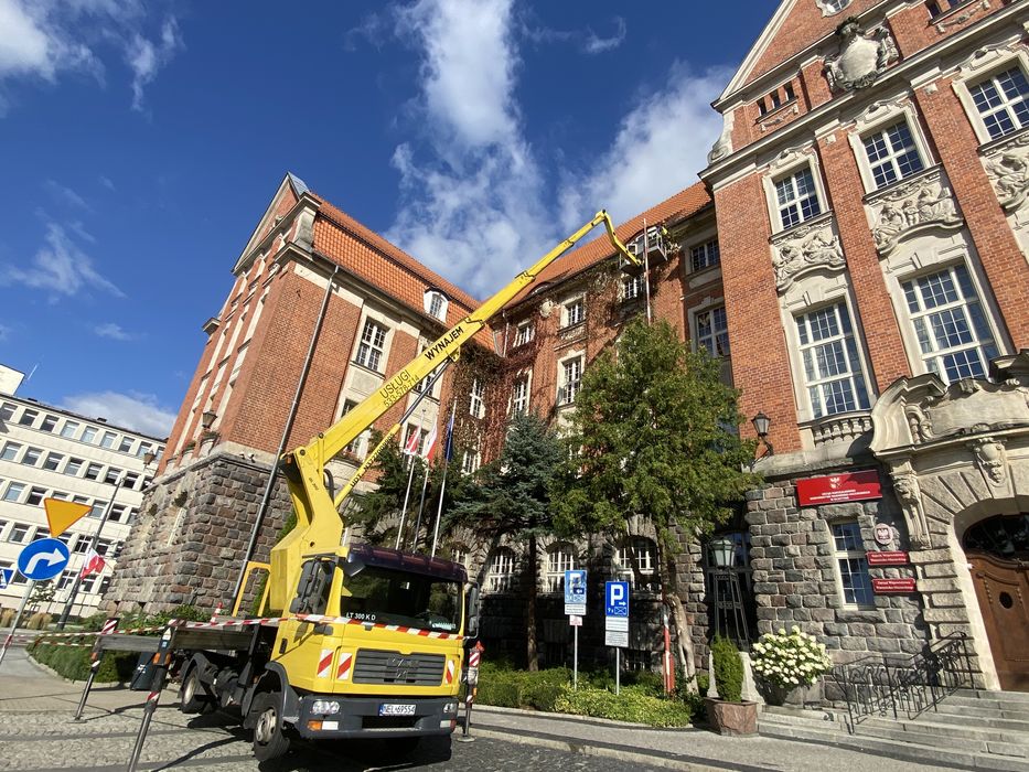 Uslugi podnosnikiem koszowym 30m wzwyzka wycinka drzew i pielegnacja