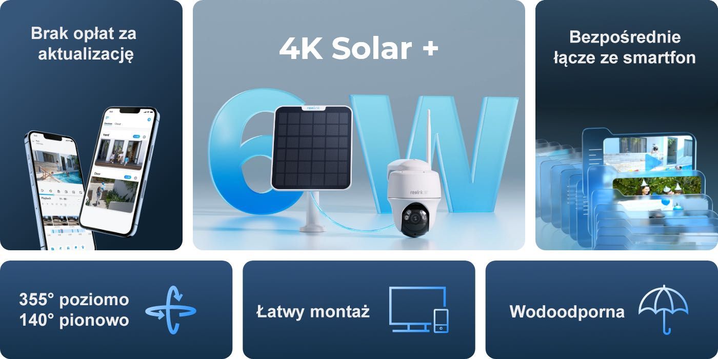 Kamera Reolink Argus PT Plus 4K wifi z własnym zasilaniem