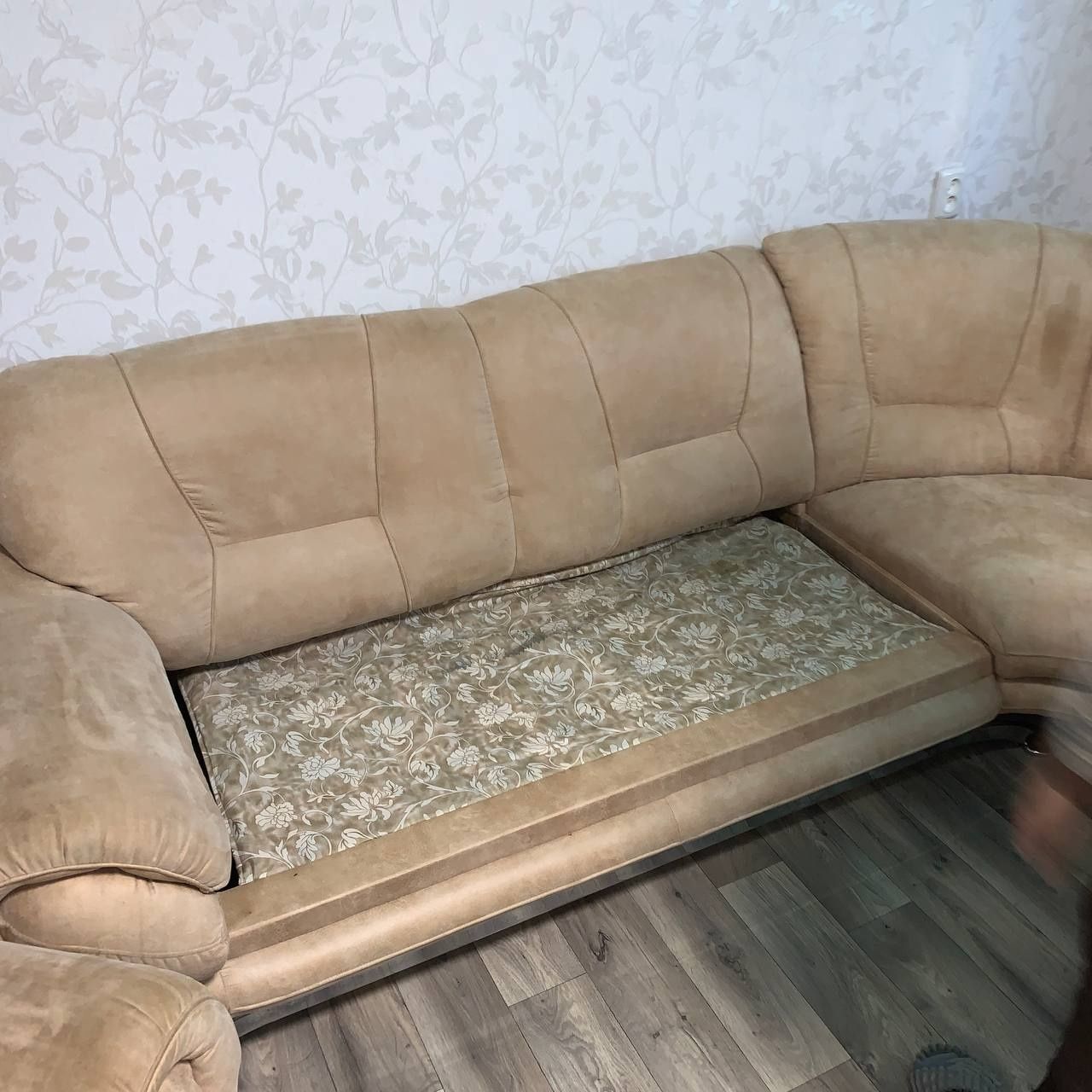 Диван угловой с креслом и пуфиком, кутовий діван с кріслом