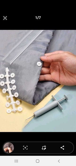 Conjunto fixador edredão com agulha e botões