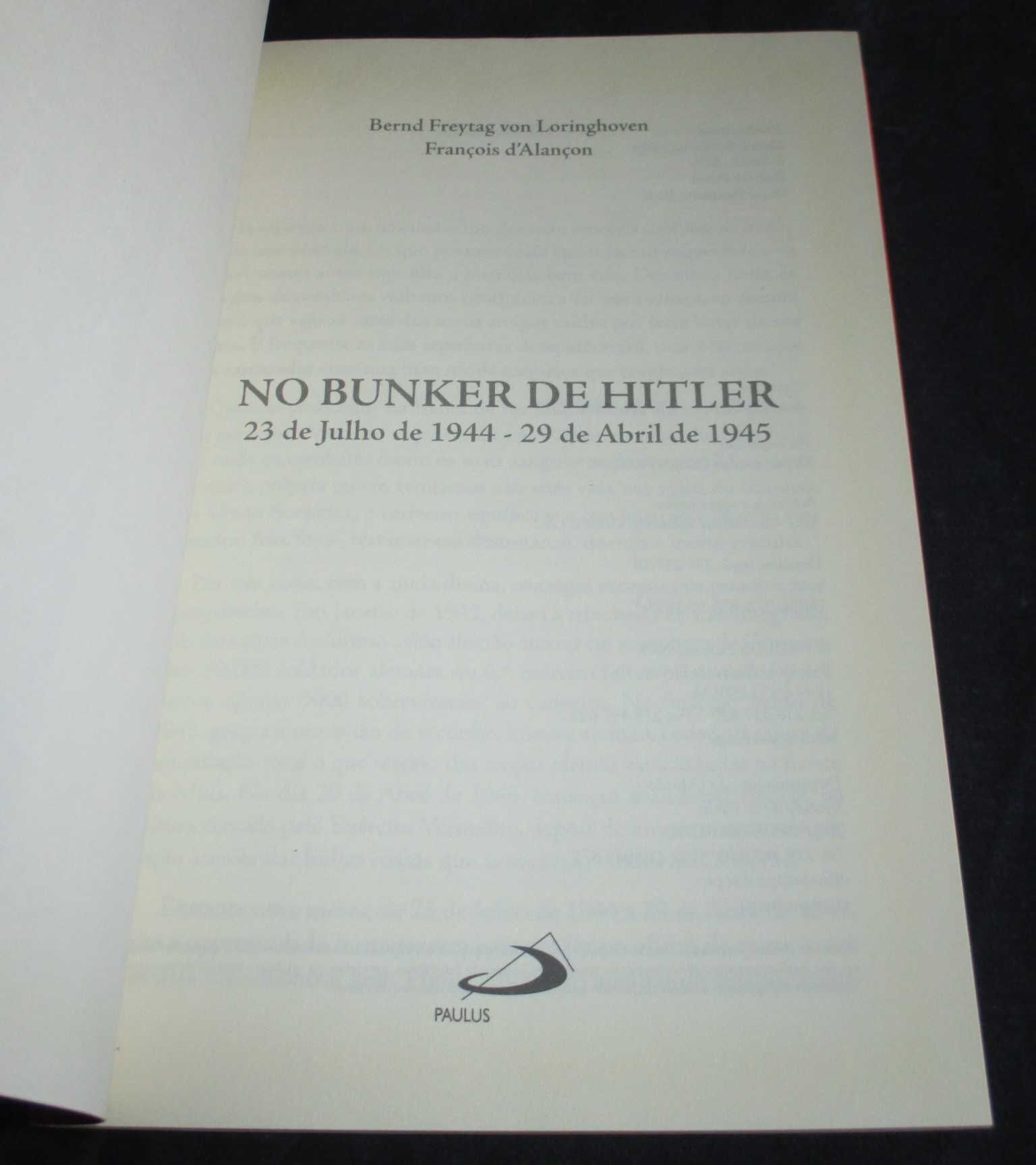 Livro No Bunker de Hitler Bernd Frytag von Loringhoven