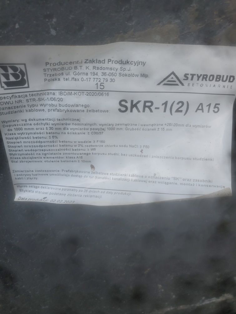 SK-2 (2) D400 Studnia studzienka kablowa telekomunikacyjna