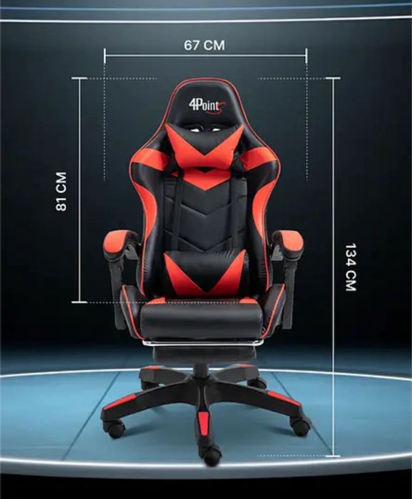 Крісло геймерське ігрове офісне з підніжкою