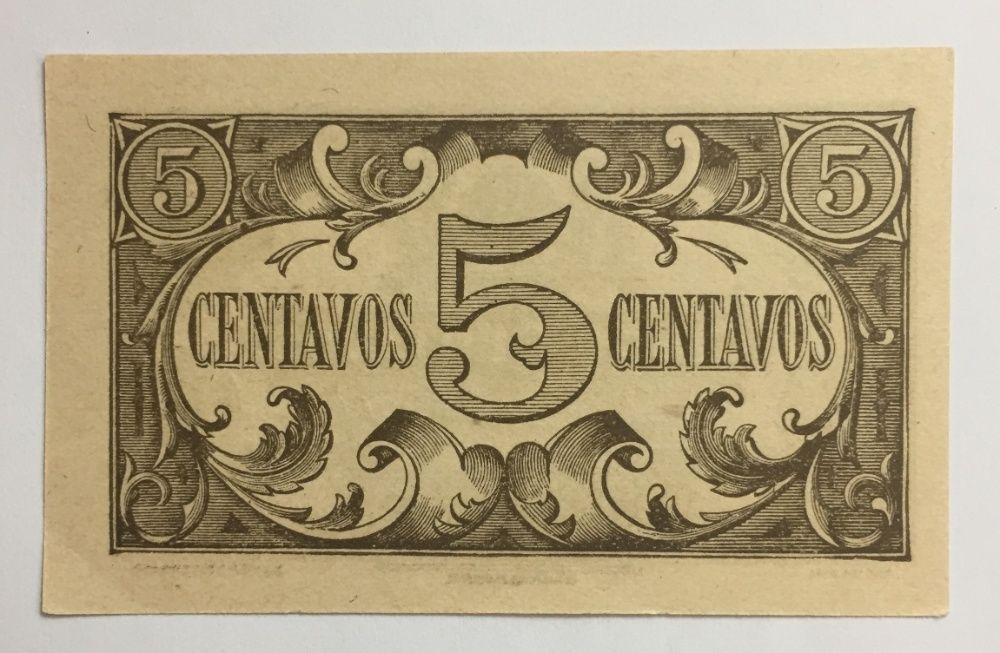 CÉDULA - 5 Centavos 1918 - Casa da Moeda
