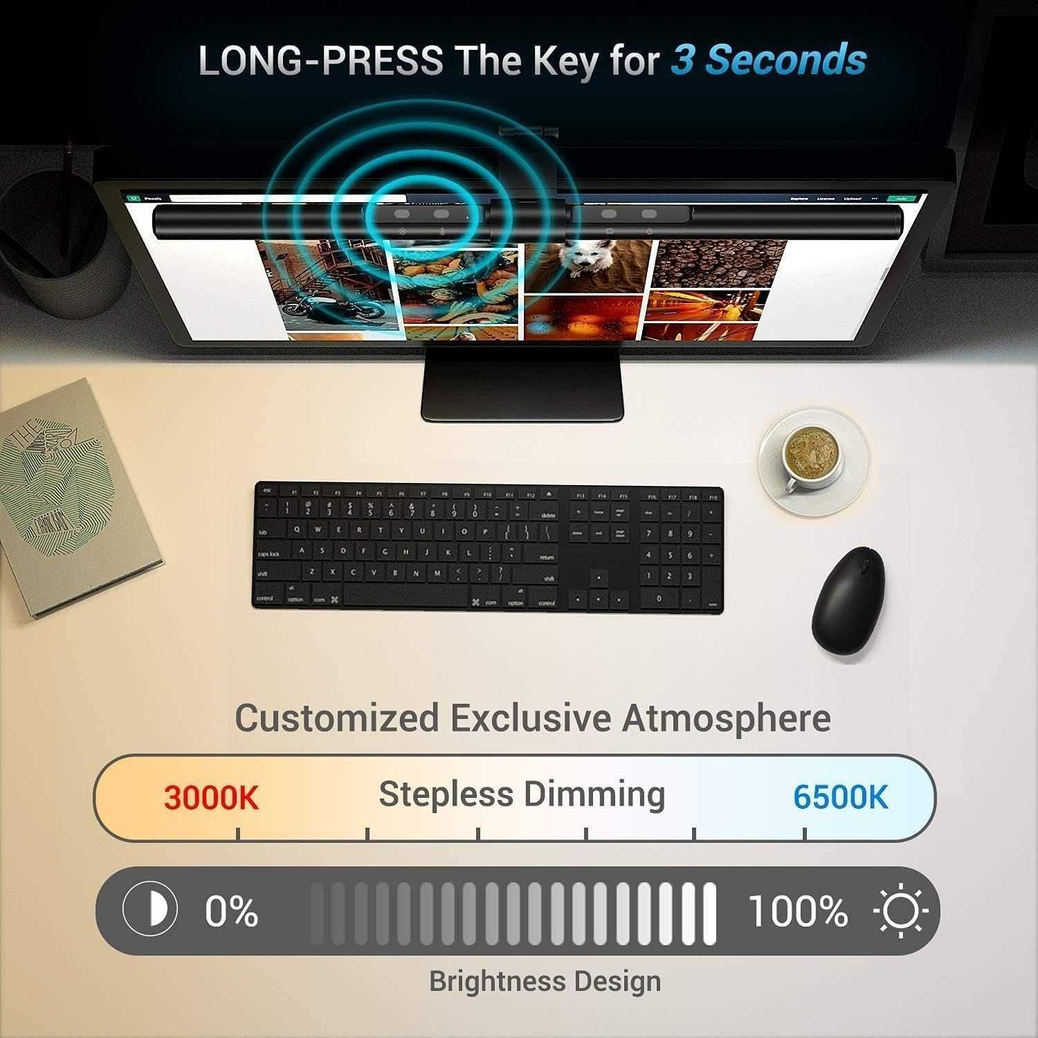 Novo Professional 40cm, 78 LEDs, USB monitor lamp with Touch Control