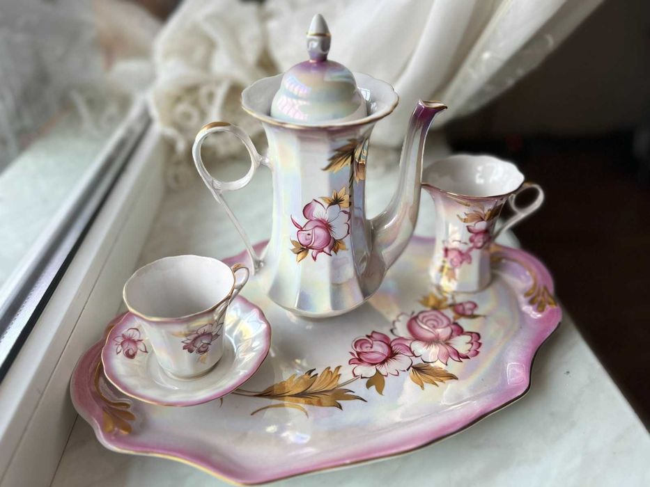 Порцеляновий (фарфоровый) кавовий сервіс Коростенського заводу