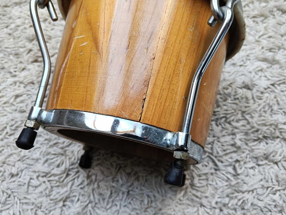Bęben, bębenek, bongos drewniany klepkowy perkusyjny 7"