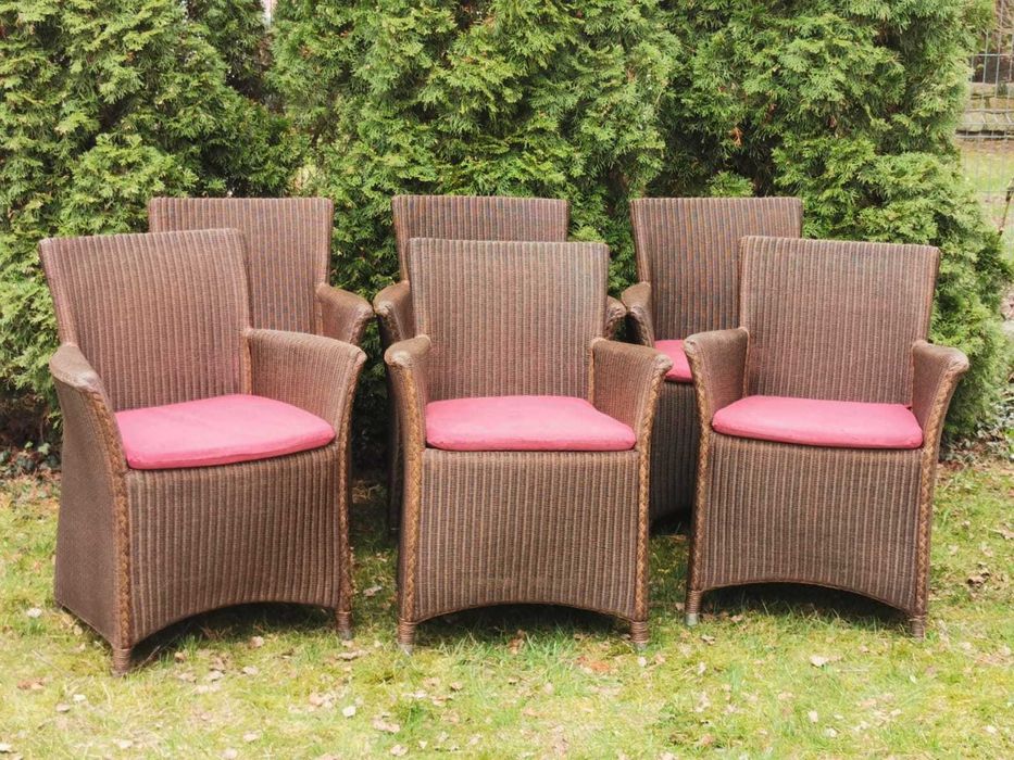 Krzesła do jadalni na taras Lloyd Loom RATTAN 6 szt. Super Jakość