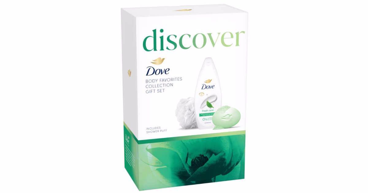 Dove Discover zestaw upominkowy z gąbką do kąpieli