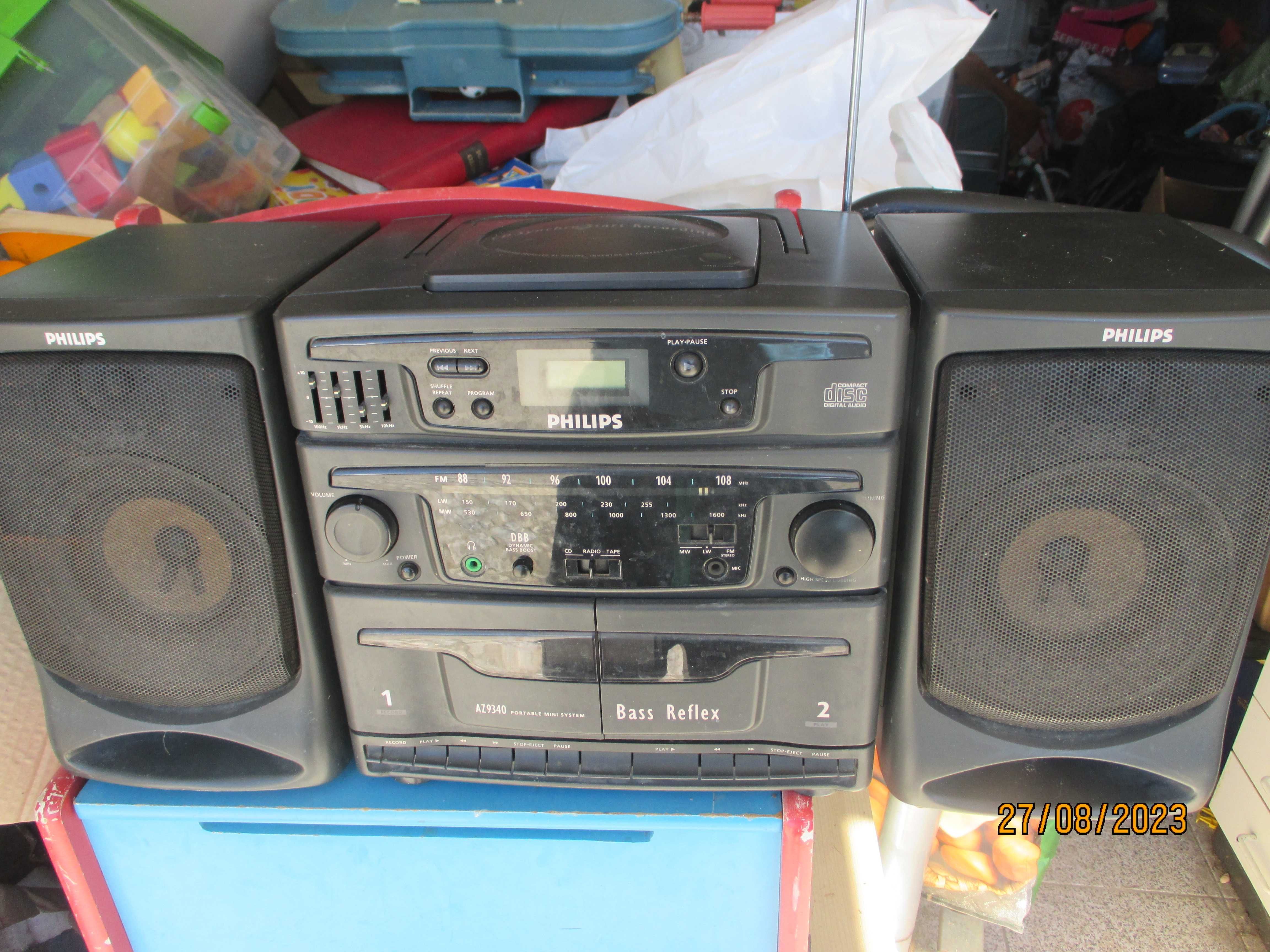 Aparelhagem antiga audio Philips AZ 9340 - para reparação