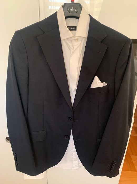 Garnitur Lancerto z Wełną Business granatowy 176/104 170/92
