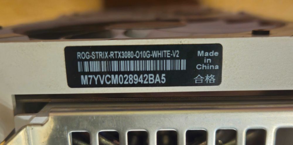 ASUS ROG STRIX RTX 3080 White V2 10GB GDDR6X видеокарта на пломбе