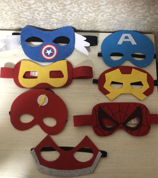 Новорічні карнавальні маски Spiderman спайдермен marvel Халк черепашка