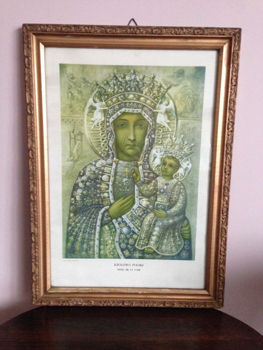 Obraz, Matka Boska Częstochowska, duży z lat 50-tych XX w.