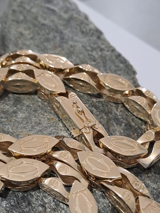 Złoty Łańcuch splot Cartiet 585 Nowy pełny 67 cm 197 g