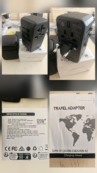 Acefast 30w Travel, Lencent 120w Travel, Gan тревел адаптери живлення